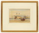 Thomas Bush Hardy, Hulk at Anchor, watercolour