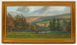 Donald Ayres, Fox Hunting Scene, oil on canvas