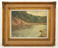 William E. Barrington-Browne, The Rock Pool: Bray Water, River Spey, oil on canvas