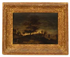 Aert van der Neer, Nocturnal Landscape, oil on panel