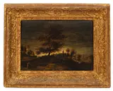 Aert van der Neer, Nocturnal Landscape, oil on panel