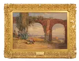 Lady Catherine Julia Vernon Harcourt, An Aqueduct in the Roman Campagna, watercolour heightened with white