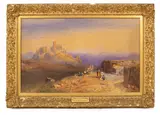 Lady Catherine Julia Vernon Harcourt, Athens with the Parthenon, watercolour heightened with white