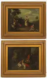 Jean-Baptiste Pater, Fête galante and Fête champêtre, oil on metal