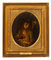 Wolfgang Heimbach, A Man with a Candle, oil on copper