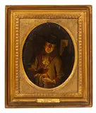 Wolfgang Heimbach, A Man with a Candle, oil on copper