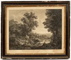 William Woollett, Pastoral Landscape, after George Smith of Chichester, engraving