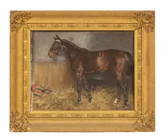 Gilbert Joseph Holiday, Horse in a Stable, oil on board