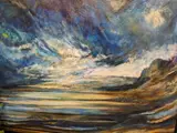 Malcolm Fryer, Coastal Landscape, oil on board