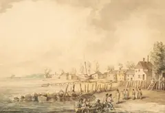 Samuel Howitt, Gentry Coming Ashore, Isle of Wight, watercolour