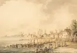 Samuel Howitt, Gentry Coming Ashore, Isle of Wight, watercolour
