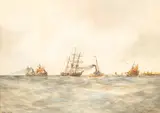 Aubrey Ramus, Choppy Seascape, watercolour
