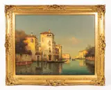 Antoine Bouvard, Evening Light, Venice, oil on canvas