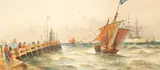 Thomas Bush Hardy, Stormy Harbour Scene