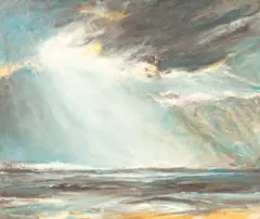 Malcolm Fryer, Stormy Seascape, oil on board
