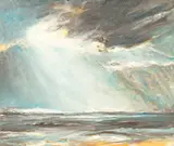 Malcolm Fryer, Stormy Seascape, oil on board