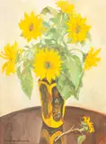 Howard Bowen, Still Life with Sunflowers, oil on canvas