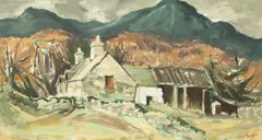 Roy Burrows, Rural Landscape, oil on board