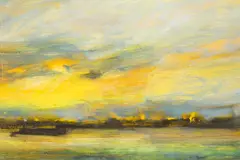 Malcolm Fryer, Abstract Landscape, oil on board