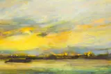 Malcolm Fryer, Abstract Landscape, oil on board