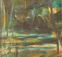 Malcolm Fryer, Abstract Landscape, oil on board