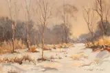 Sydney Foley, The Winter on the Common, oil on board