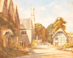 Sydney Foley, Stanton, Gloucestershire, oil on board