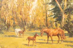 The Late Foal by Neil Cawthorne, oil on canvas, sold Feb 2024