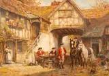 Frank Moss Bennett, Outside the Inn, oil on canvas