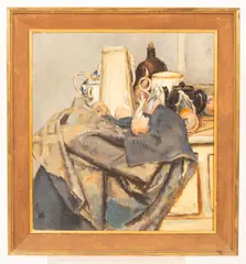 Richard C. Blomfield, Still Life on a Ledge, oil on canvas