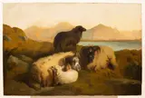 George William Horlor, Sheep in a Landscape, oil on canvas