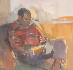 Oliver Campion, Man Reading, oil on canvas