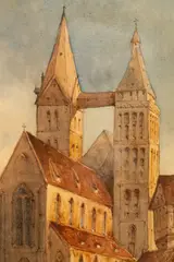 John Sell Cotman, Norman Church, watercolour