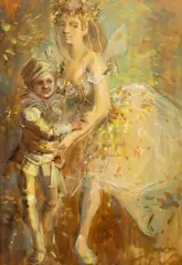 David Walker, Scene from A Midsummer Night's Dream, watercolour