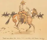 "Snaffles" Charles Johnson Payne, I don't know whose dam' column I'm in nor where we're trekkin' nor why., lithograph in colours