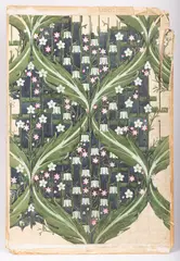 William George Simmonds, Floral Wallpaper Design, watercolour on paper laid to card