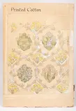 William George Simmonds, Floral Wallpaper Design, watercolour on paper laid to card