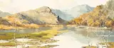 Charles Wyatt Warren, Moel Hebog from Llyn Dinas, oil on board