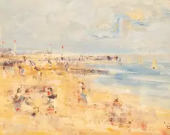 Walter John Beauvais, Continental Coastal Scene, oil on canvas board