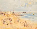 Walter John Beauvais, Continental Coastal Scene, oil on canvas board