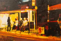 Joe McIntyre, Study for Evening in the City, oil on canvas panel