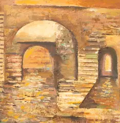 Anthony Whishaw, Canal Bridge, oil on board