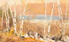 Douglas Ferguson Elliott, Birch Grove near Cobalt, acrylic on board