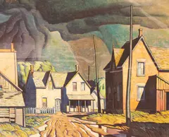 Thunderstorm by A. J. Casson, offset lithograph in colours, sold Nov 2023