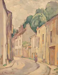 Emmanuel-Charles Bénézit, Temps Gris a Chatillon-sur-Seine, oil on canvas