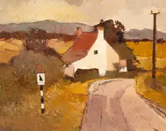 Ferdinand Cirel, Hill Cottage, oil on board
