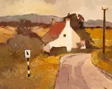 Ferdinand Cirel, Hill Cottage, oil on board