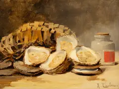 Raymond Tholer, Still Life with Oysters, oil on canvas