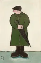 Joan Gillchrest, The Wife is Late, oil on board
