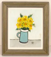 Joan Gillchrest, Corn Marigold, acrylic on board